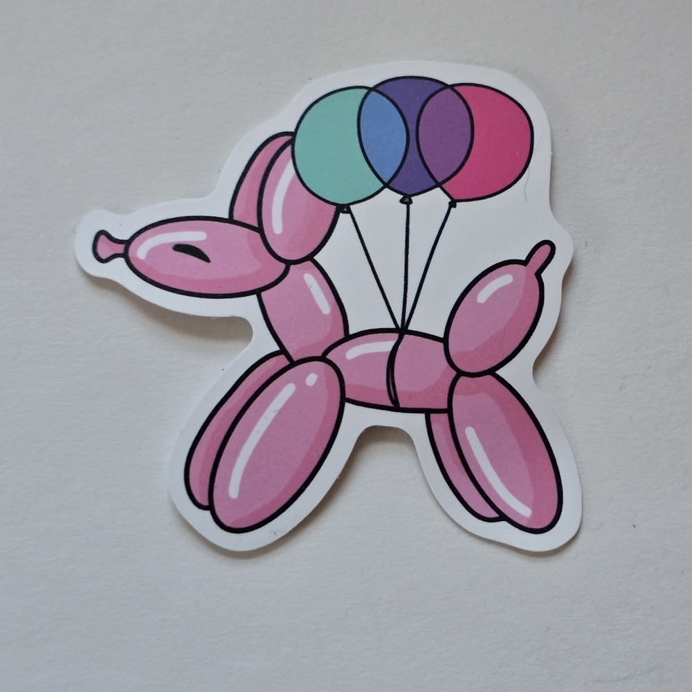 10/$10 Pink Balloon Dog Sticker
